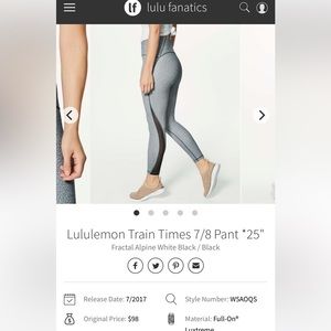 Lululemon Train times size 8